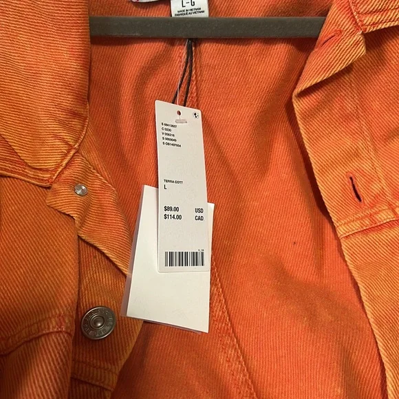 NWT! Urban Outfitters BDG Bristol Twill Work Jacket Rust Orange Large - Picture 3 of 9